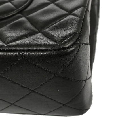 Chanel Black Lambskin Medium Classic Double Flap Shoulder Bag