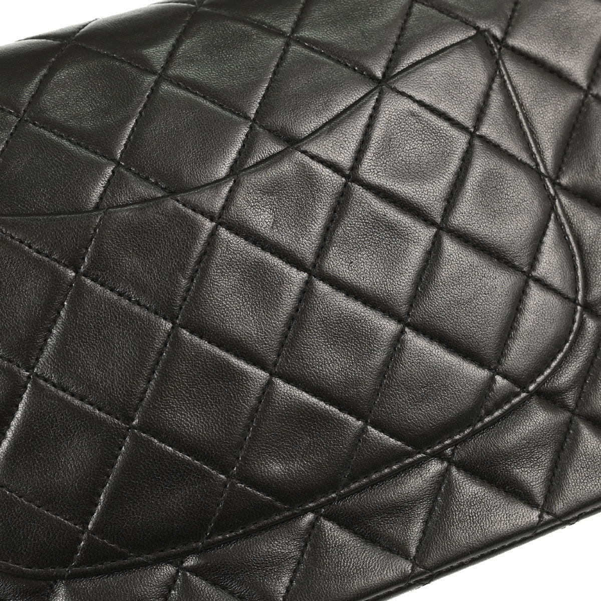 Chanel Black Lambskin Medium Classic Double Flap Shoulder Bag