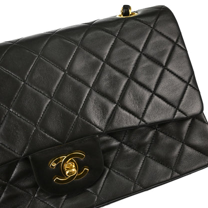 Chanel Black Lambskin Medium Classic Double Flap Shoulder Bag