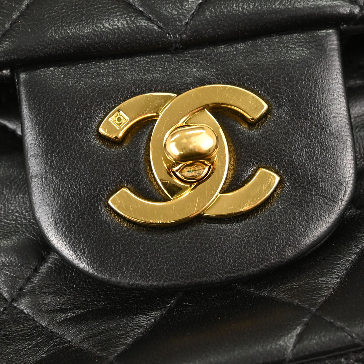 Chanel Black Lambskin Medium Classic Double Flap Shoulder Bag