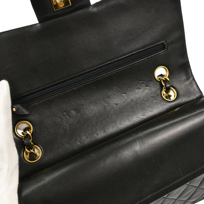 Chanel Black Lambskin Medium Classic Double Flap Shoulder Bag