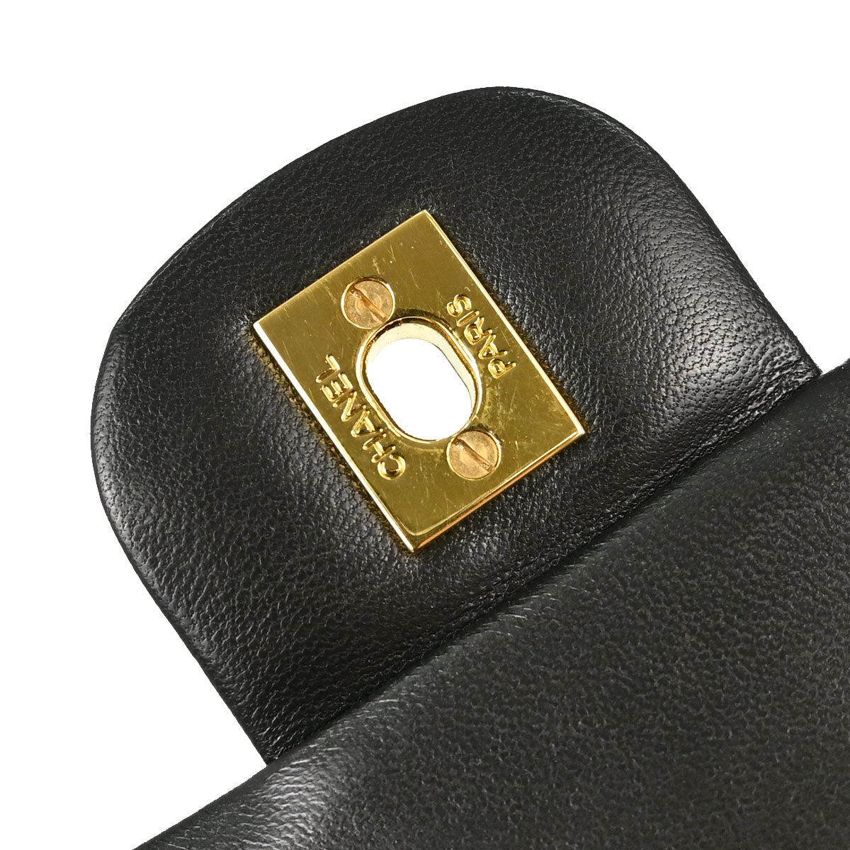 Chanel Black Lambskin Medium Classic Double Flap Shoulder Bag