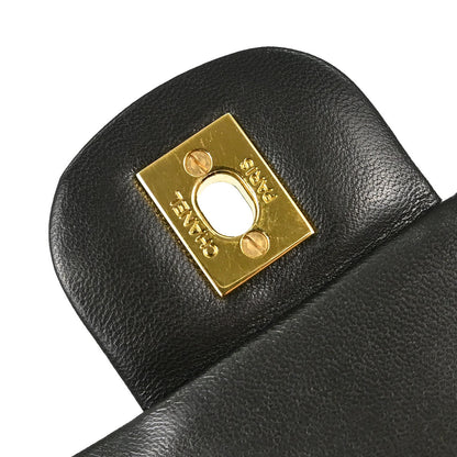 Chanel Black Lambskin Medium Classic Double Flap Shoulder Bag