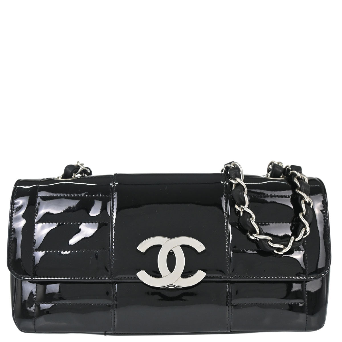 Chanel 2005-2006 Black Patent Leather Shoulder Bag