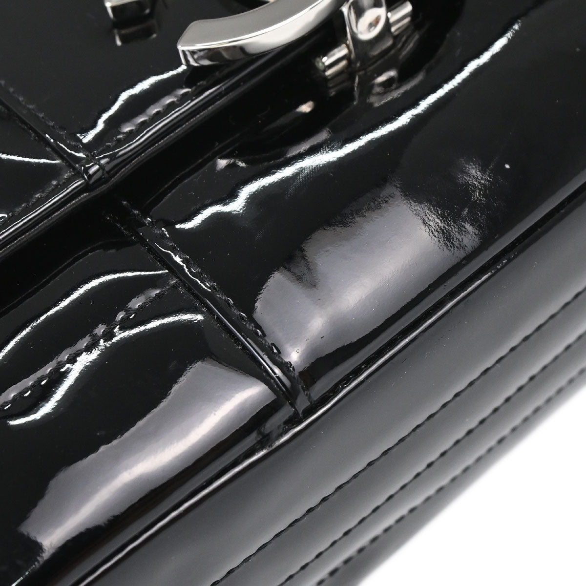 Chanel 2005-2006 Black Patent Leather Shoulder Bag