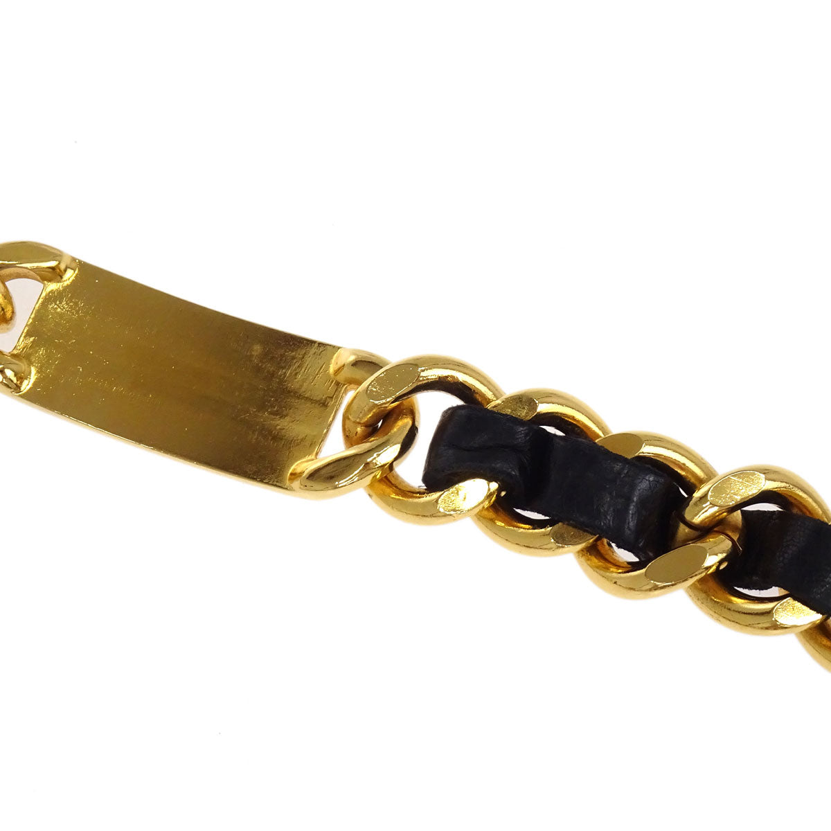 Chanel Chain Belt Medallion Gold Black Small Good