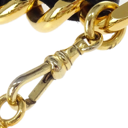 Chanel Chain Belt Medallion Gold Black Small Good