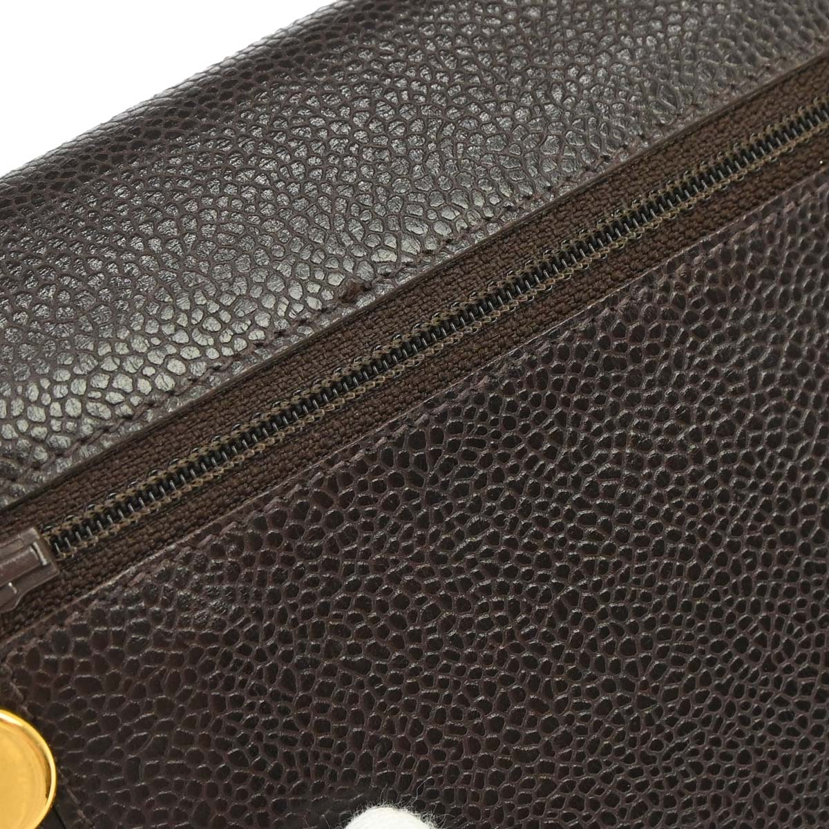 Chanel 1996-1997 Brown Caviar Skin Timeless WOC Wallet on Chain Shoulder Bag