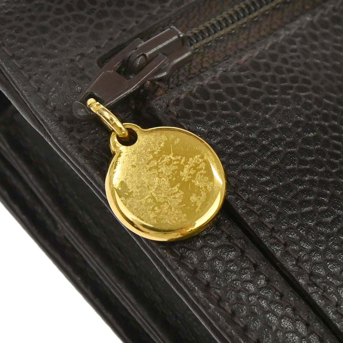 Chanel 1996-1997 Brown Caviar Skin Timeless WOC Wallet on Chain Shoulder Bag
