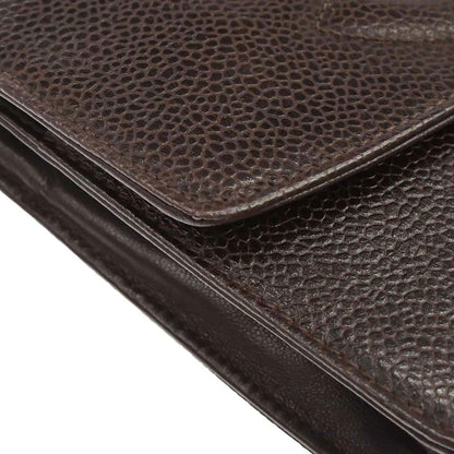 Chanel 1996-1997 Brown Caviar Skin Timeless WOC Wallet on Chain Shoulder Bag