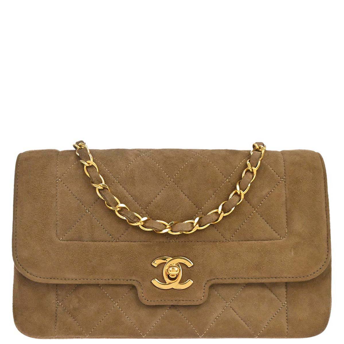 Chanel 1989-1991 Brown Suede Shoulder Bag