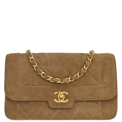 Chanel 1989-1991 Brown Suede Shoulder Bag
