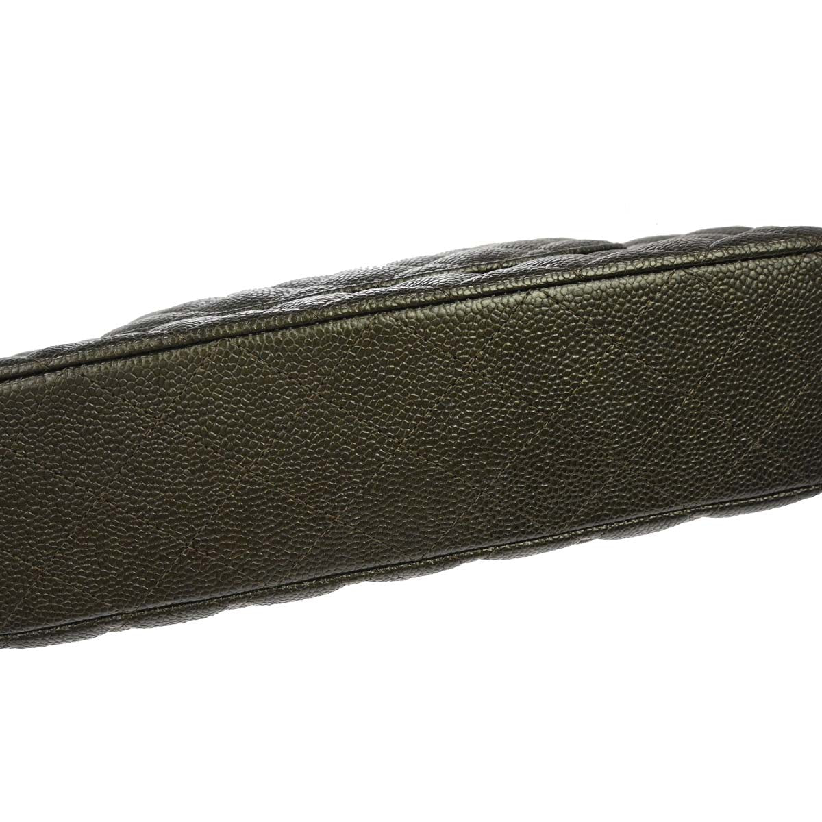 Chanel Metallic Green Caviar Skin Medium Classic Double Flap Shoulder Bag