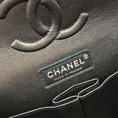 Chanel Metallic Green Caviar Skin Medium Classic Double Flap Shoulder Bag