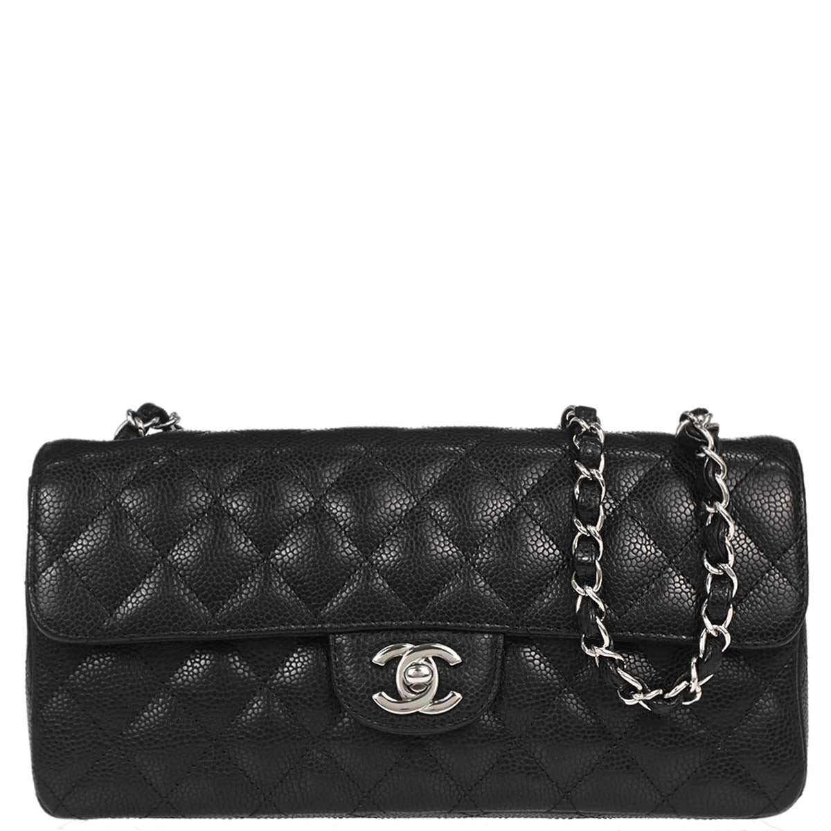 Chanel 2006-2008 Black Caviar Skin East West Shoulder Bag