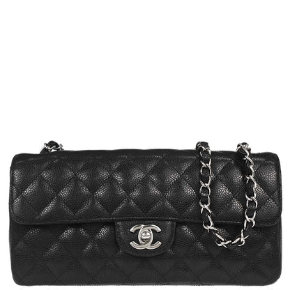 Chanel 2006-2008 Black Caviar Skin East West Shoulder Bag