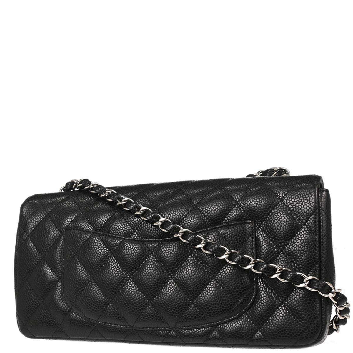Chanel 2006-2008 Black Caviar Skin East West Shoulder Bag
