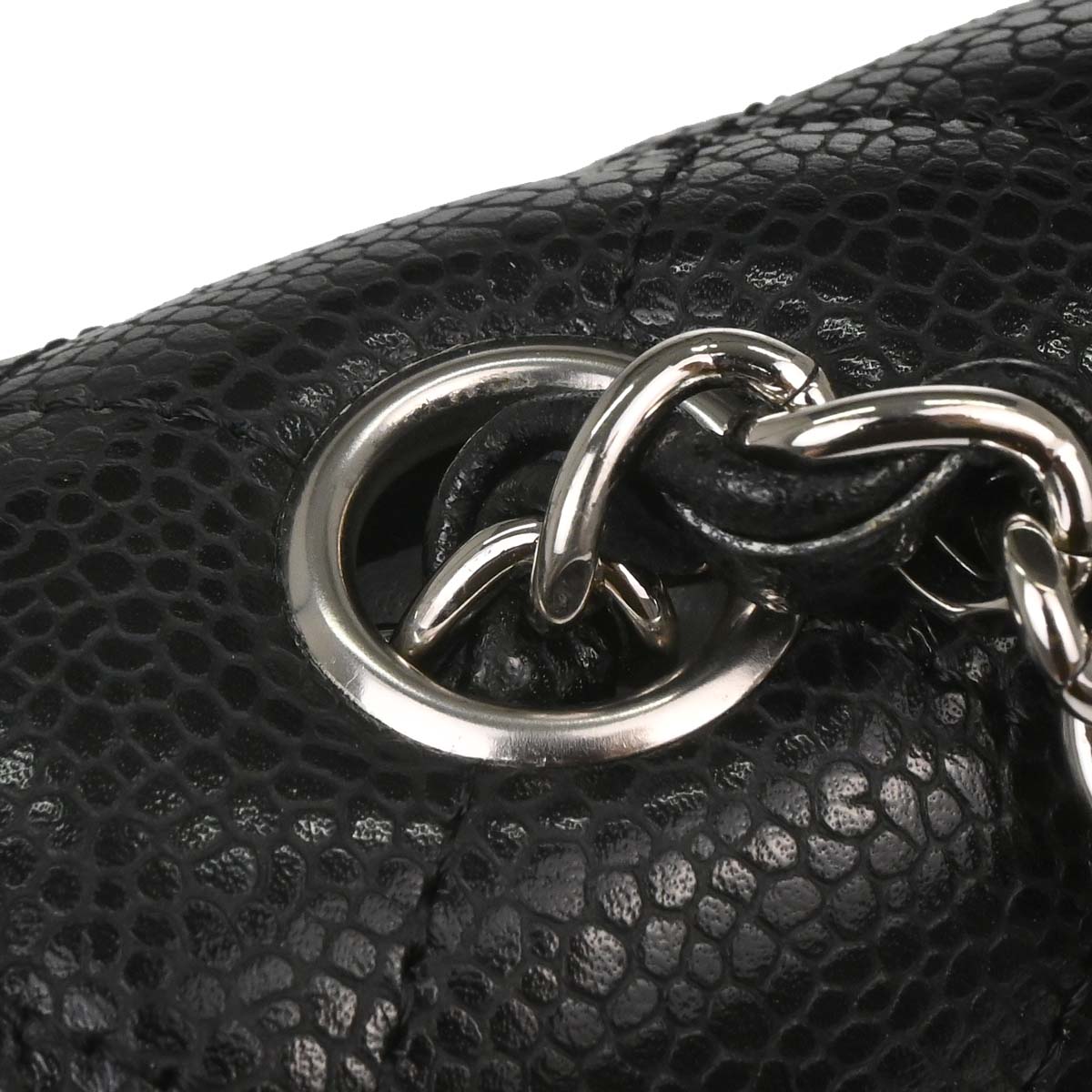 Chanel 2006-2008 Black Caviar Skin East West Shoulder Bag