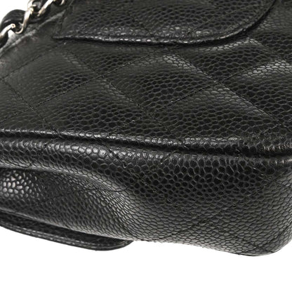 Chanel 2006-2008 Black Caviar Skin East West Shoulder Bag