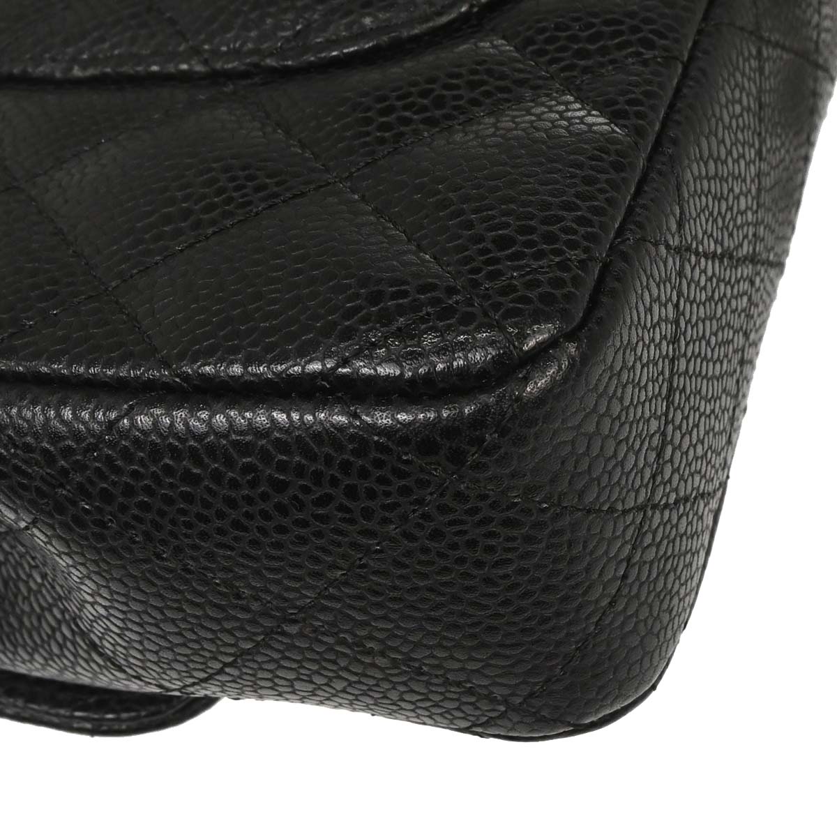 Chanel 2006-2008 Black Caviar Skin East West Shoulder Bag