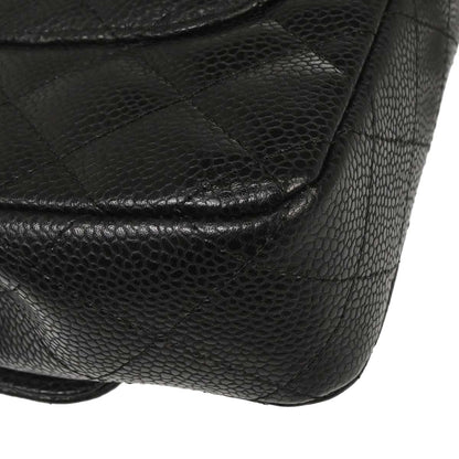 Chanel 2006-2008 Black Caviar Skin East West Shoulder Bag