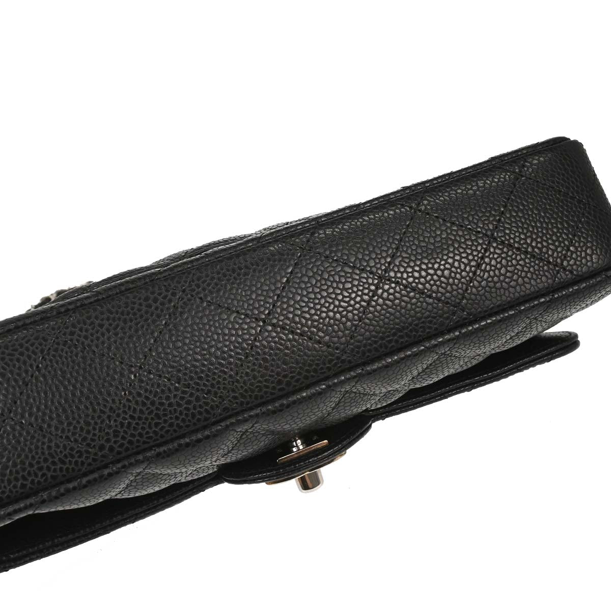 Chanel 2006-2008 Black Caviar Skin East West Shoulder Bag