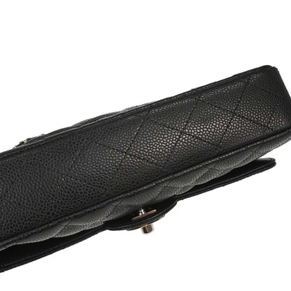 Chanel 2006-2008 Black Caviar Skin East West Shoulder Bag
