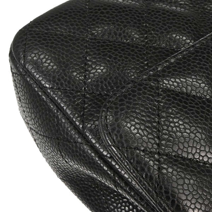 Chanel 2006-2008 Black Caviar Skin East West Shoulder Bag