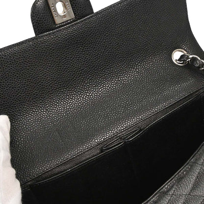 Chanel 2006-2008 Black Caviar Skin East West Shoulder Bag
