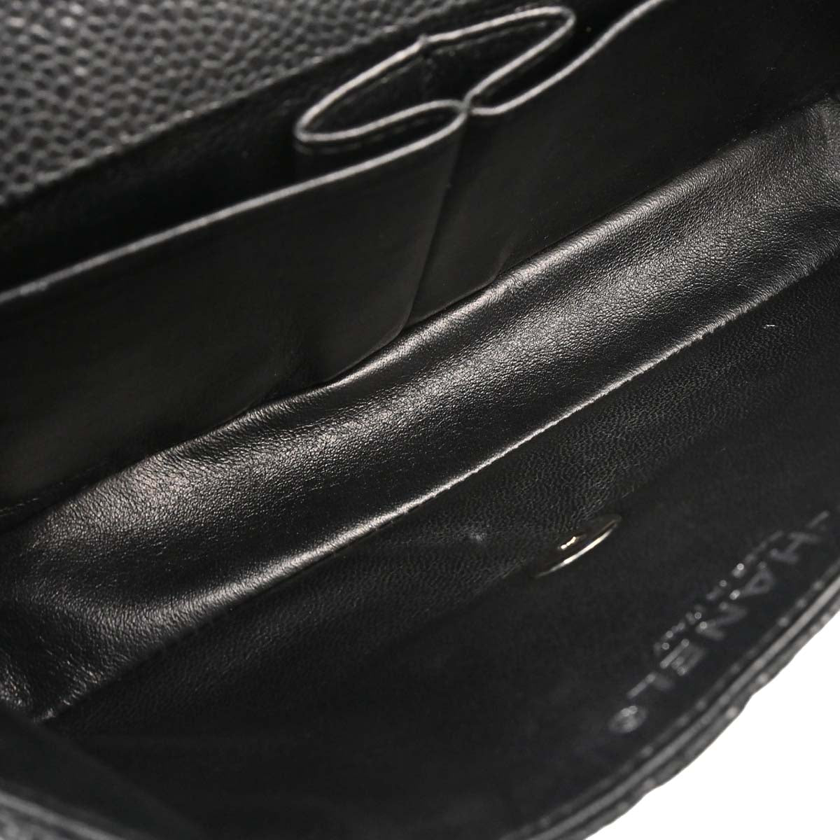 Chanel 2006-2008 Black Caviar Skin East West Shoulder Bag