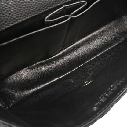 Chanel 2006-2008 Black Caviar Skin East West Shoulder Bag