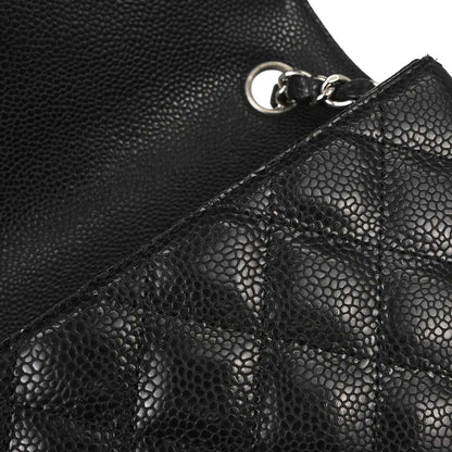 Chanel 2006-2008 Black Caviar Skin East West Shoulder Bag