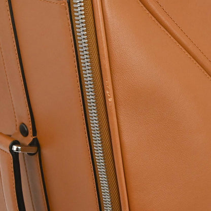 Loewe Brown Leather Cross Trolley Carry-On Rolling Luggage