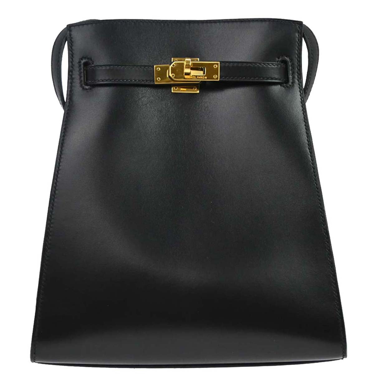 Hermes Black Box Calf Kelly Sport PM Shoulder Bag
