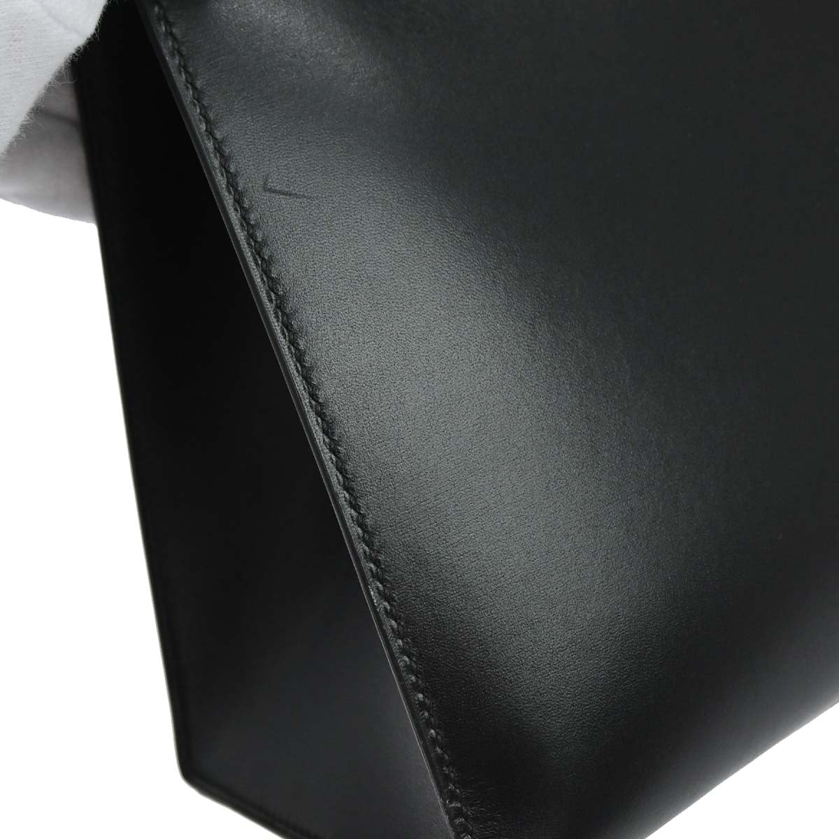 Hermes Black Box Calf Kelly 32 Sellier 2way Shoulder Handbag