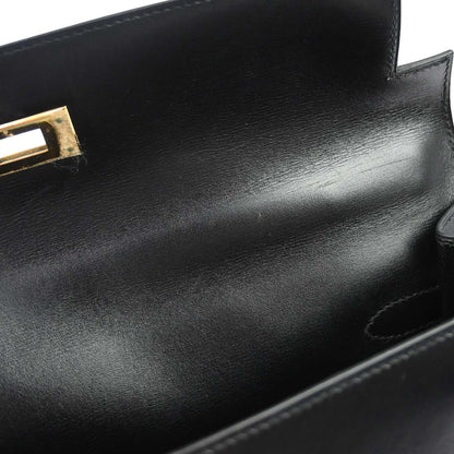 Hermes Black Box Calf Kelly 32 Sellier 2way Shoulder Handbag