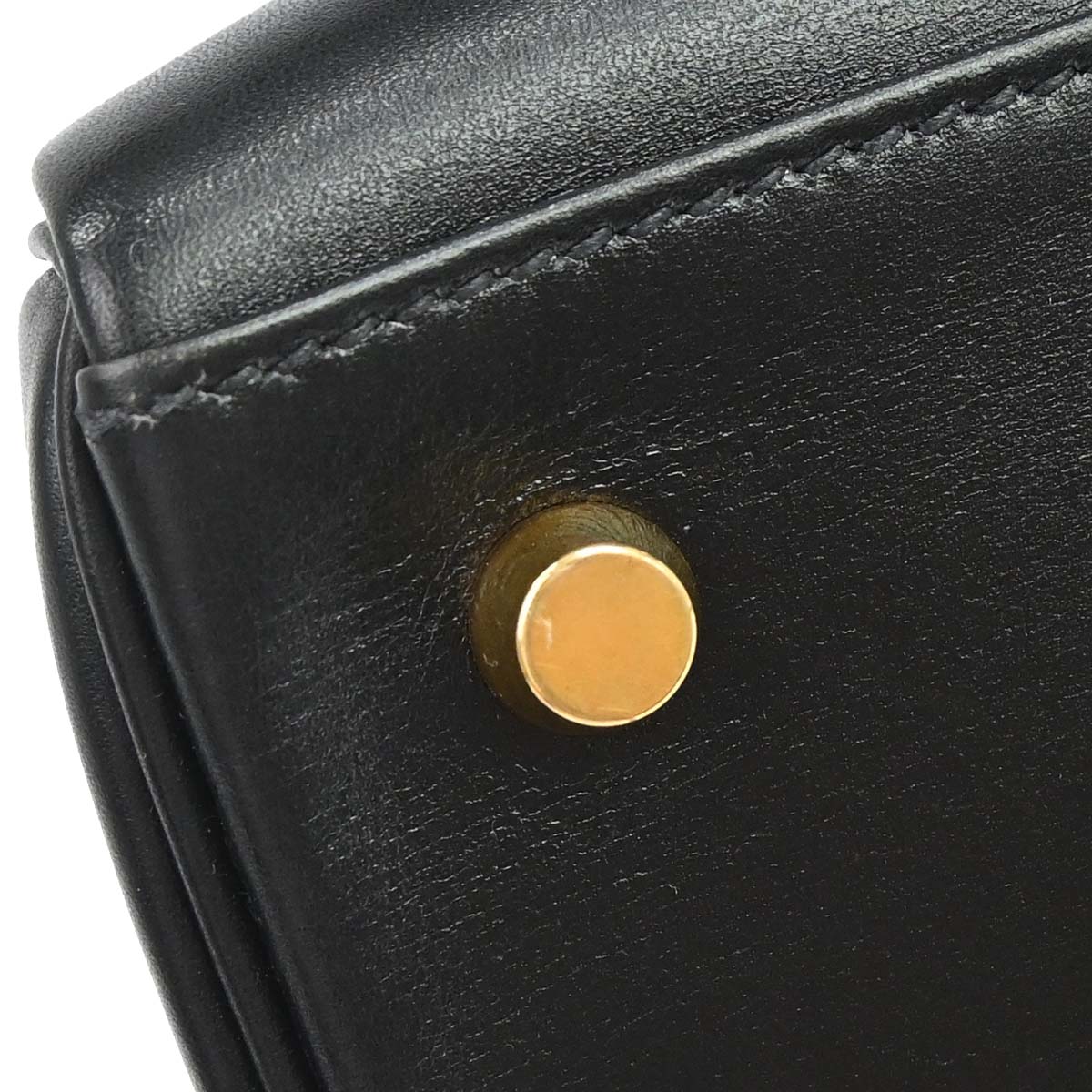 Hermes Black Box Calf Kelly 35 Retourne 2way Shoulder Handbag
