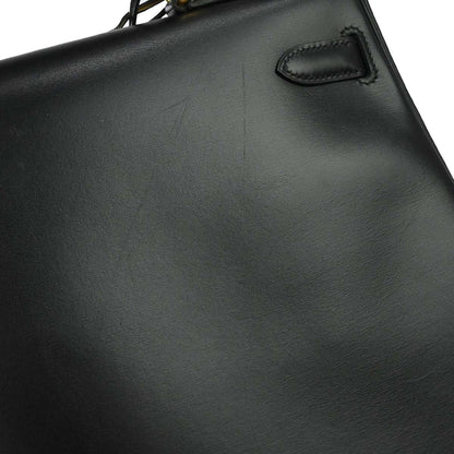 Hermes Black Box Calf Kelly 35 Retourne 2way Shoulder Handbag