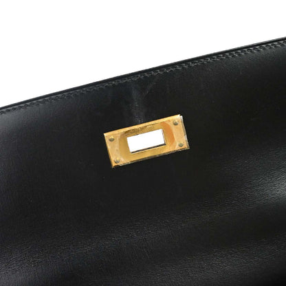 Hermes Black Box Calf Kelly 35 Retourne 2way Shoulder Handbag
