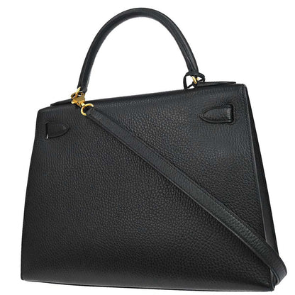 Hermes Black Ardennes Kelly 28 Sellier 2way Shoulder Handbag