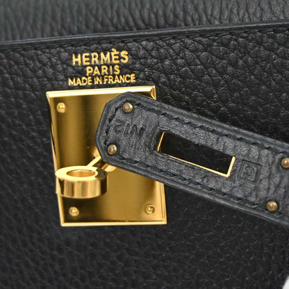 Hermes Black Ardennes Kelly 28 Sellier 2way Shoulder Handbag