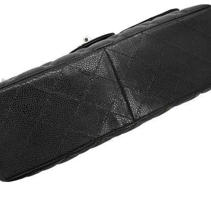 Chanel Black Caviar Skin Jumbo Classic Flap Shoulder Bag