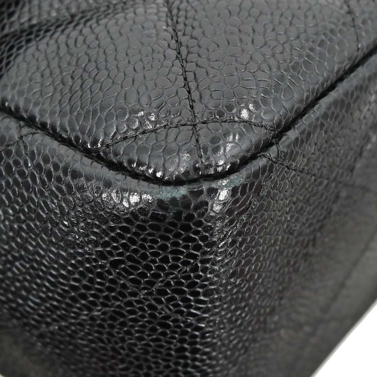 Chanel Black Caviar Skin Jumbo Classic Flap Shoulder Bag