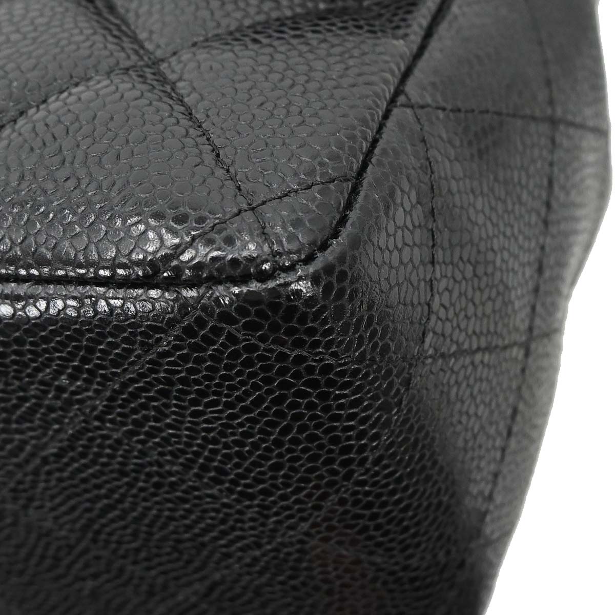 Chanel Black Caviar Skin Jumbo Classic Flap Shoulder Bag