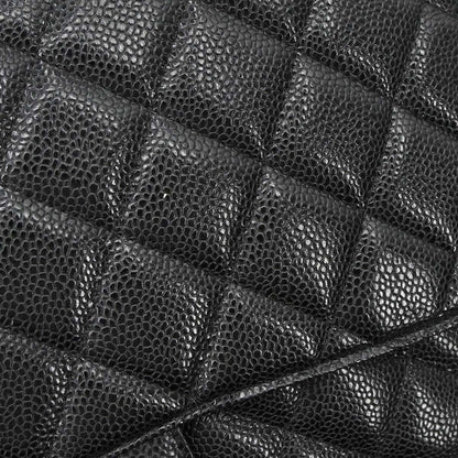 Chanel Black Caviar Skin Jumbo Classic Flap Shoulder Bag