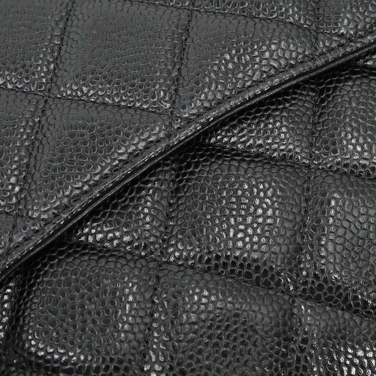 Chanel Black Caviar Skin Jumbo Classic Flap Shoulder Bag