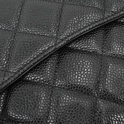 Chanel Black Caviar Skin Jumbo Classic Flap Shoulder Bag