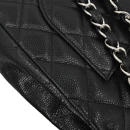 Chanel Black Caviar Skin Jumbo Classic Flap Shoulder Bag
