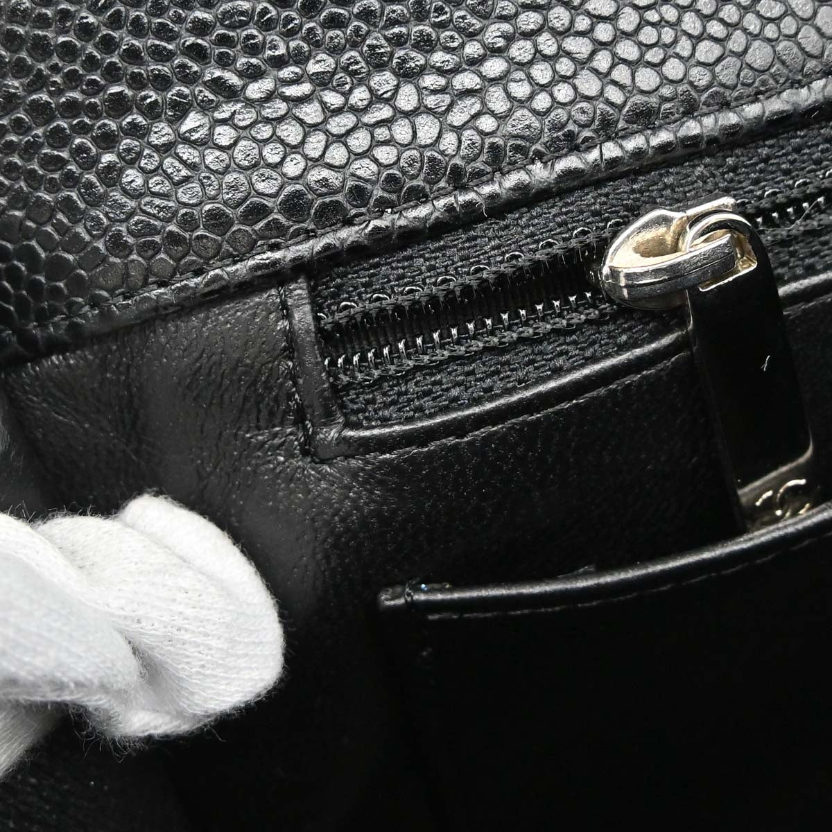 Chanel Black Caviar Skin Jumbo Classic Flap Shoulder Bag