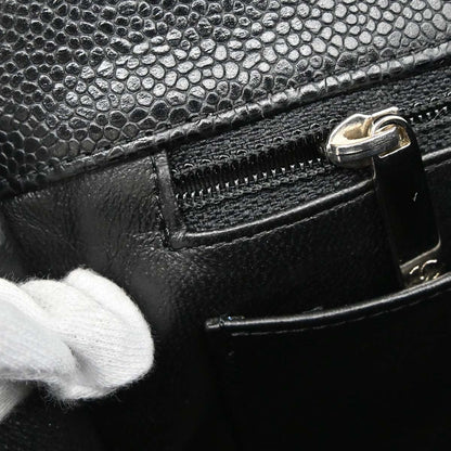 Chanel Black Caviar Skin Jumbo Classic Flap Shoulder Bag
